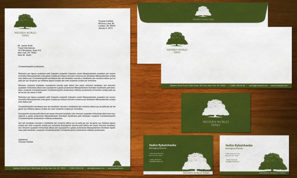 financial company stationery design