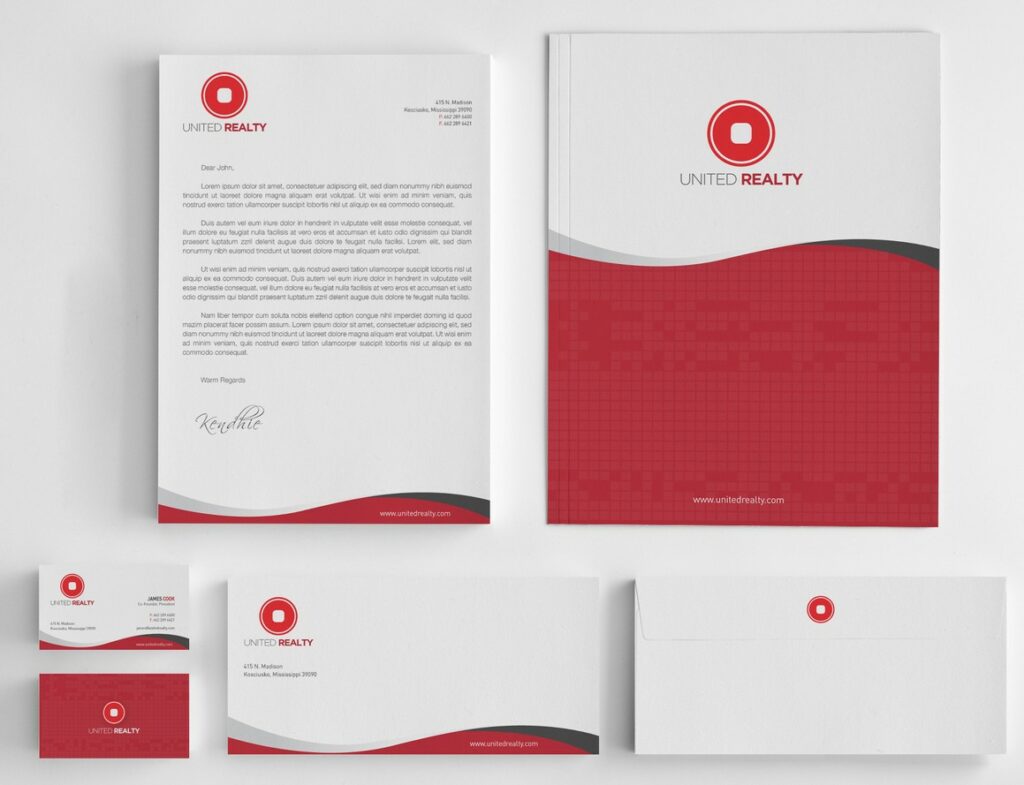 real estate company business card stationery design