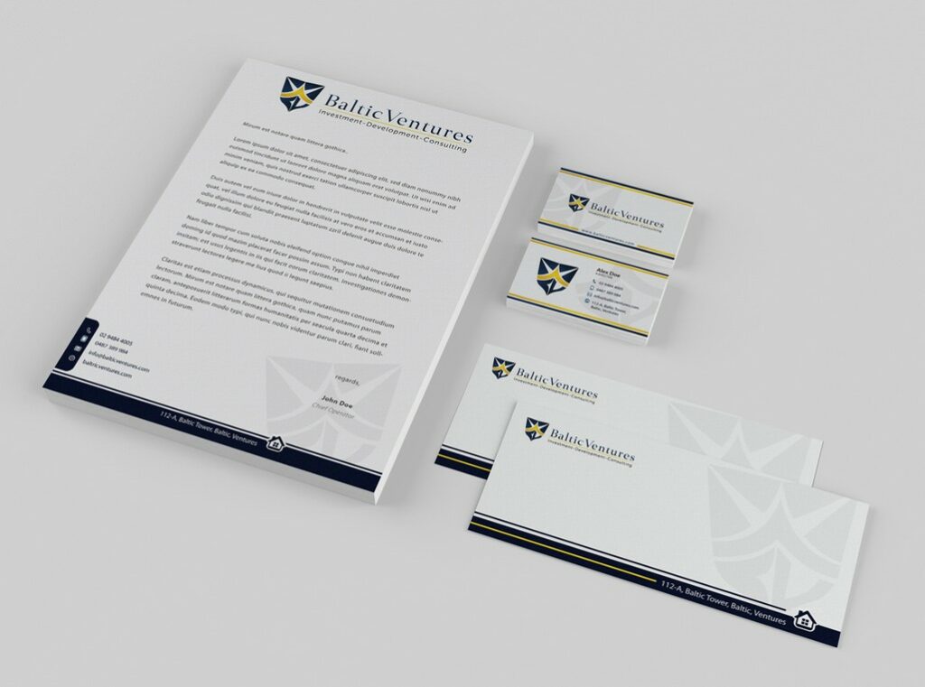 venture firm stationery design